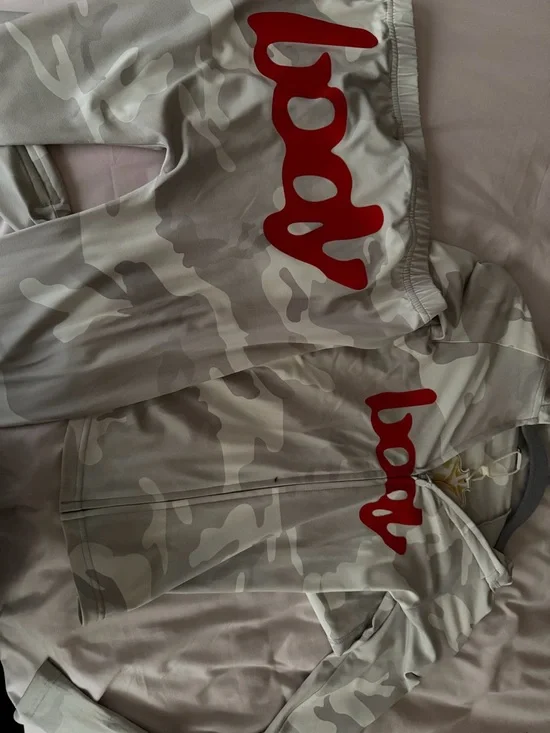 Light Gray Camo and red body by raven two piece - Picture 1 of 6